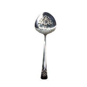 Vintage Wm Rogers IS Silver-Plated Pierced Serving Spoon